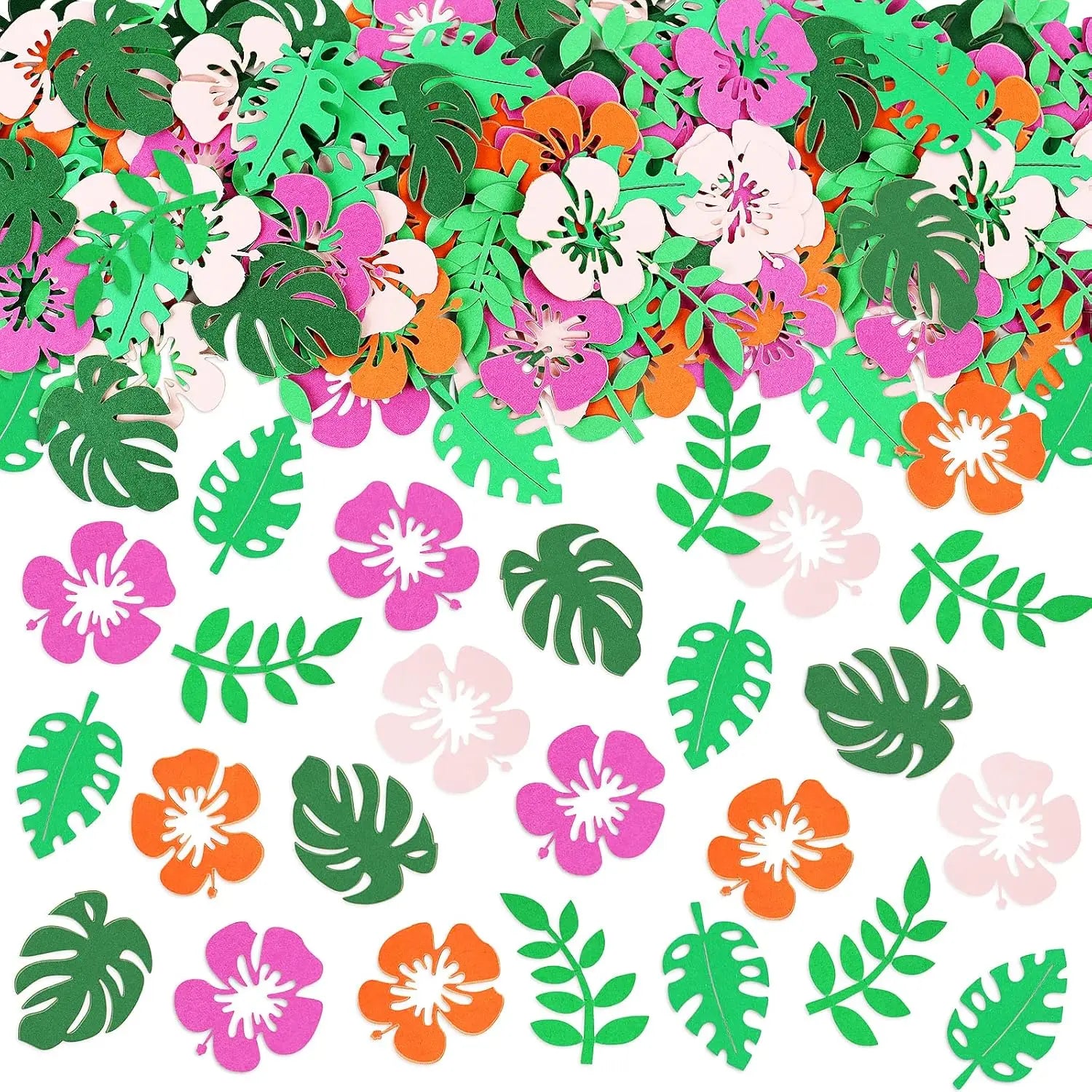Confettis Fleurs Tropicales Roses et Oranges Uniques