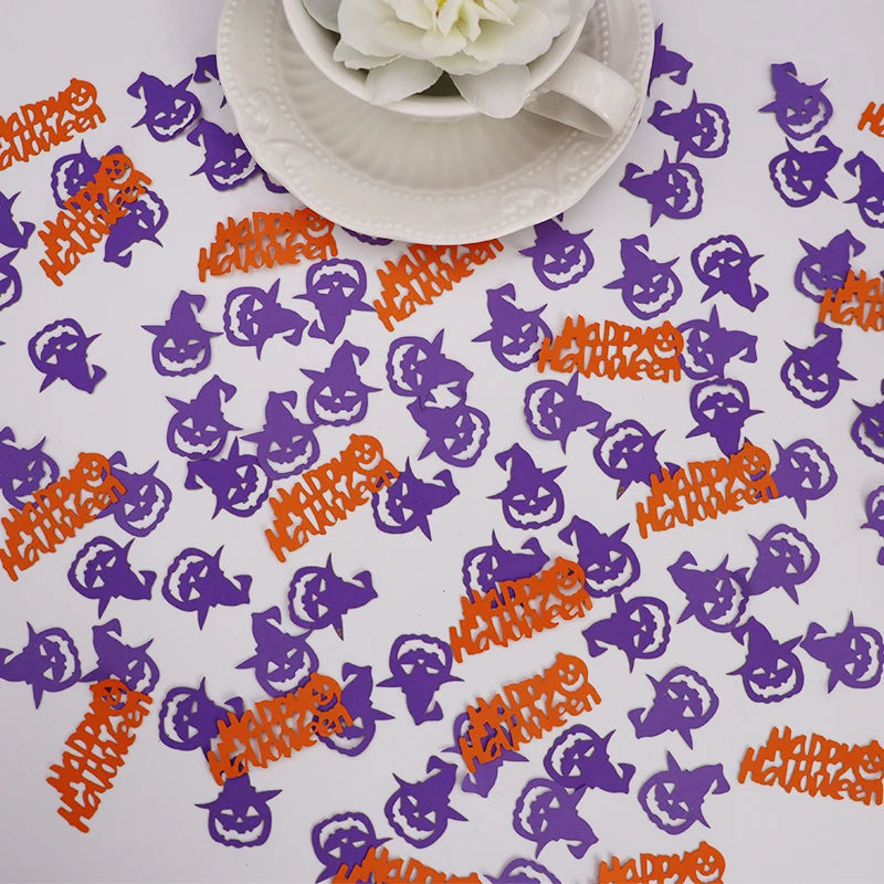 Confettis Halloween Oranges et Violets Uniques