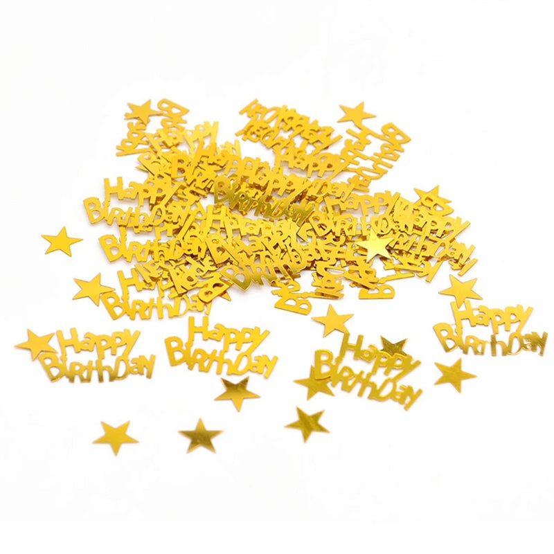 Confettis Happy Birthday Doré Etoiles