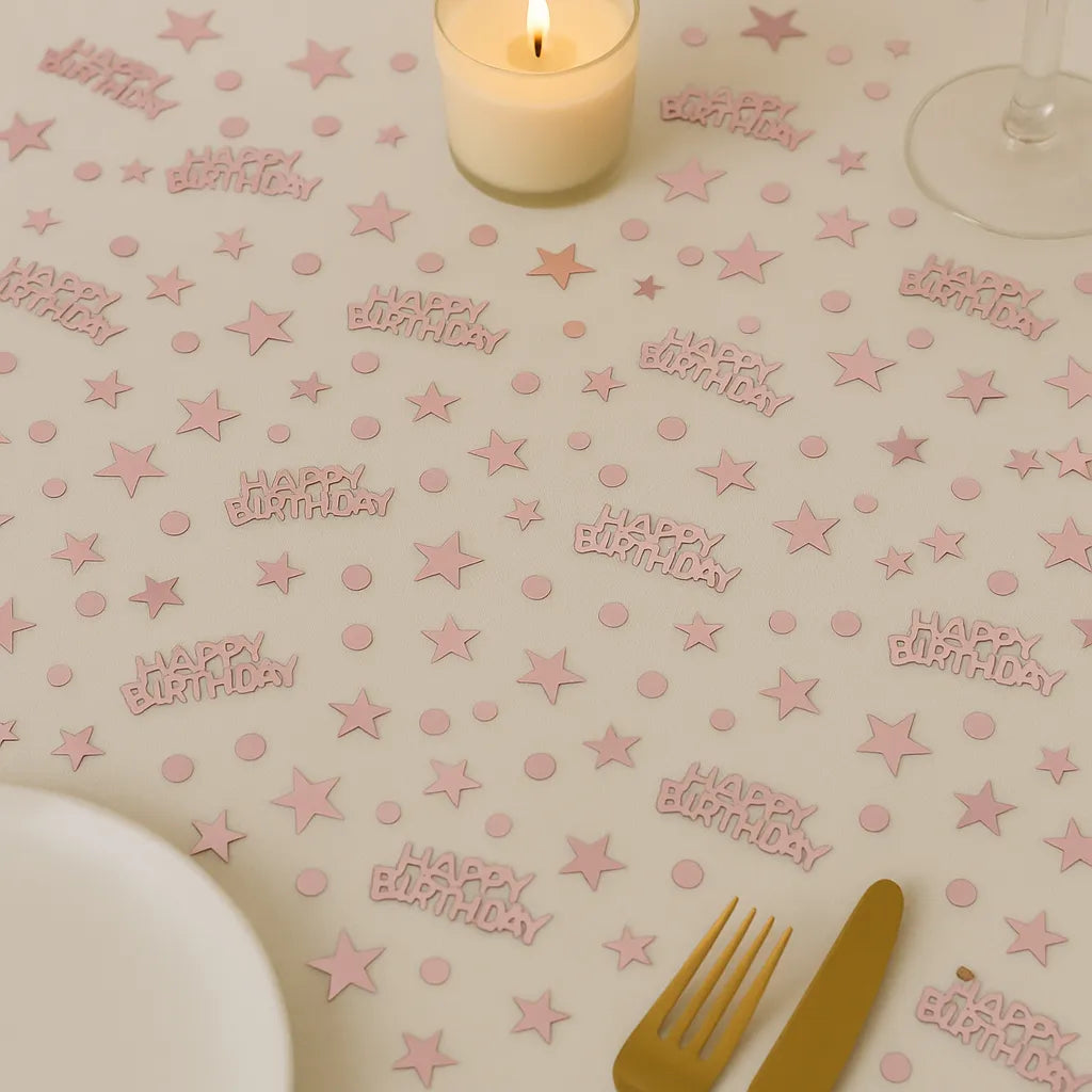 Confettis Happy Birthday Etoiles Rose Gold