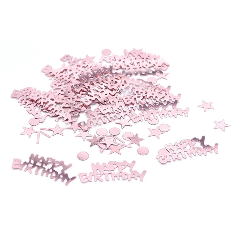 Confettis Happy Birthday Etoiles Rose Gold Design