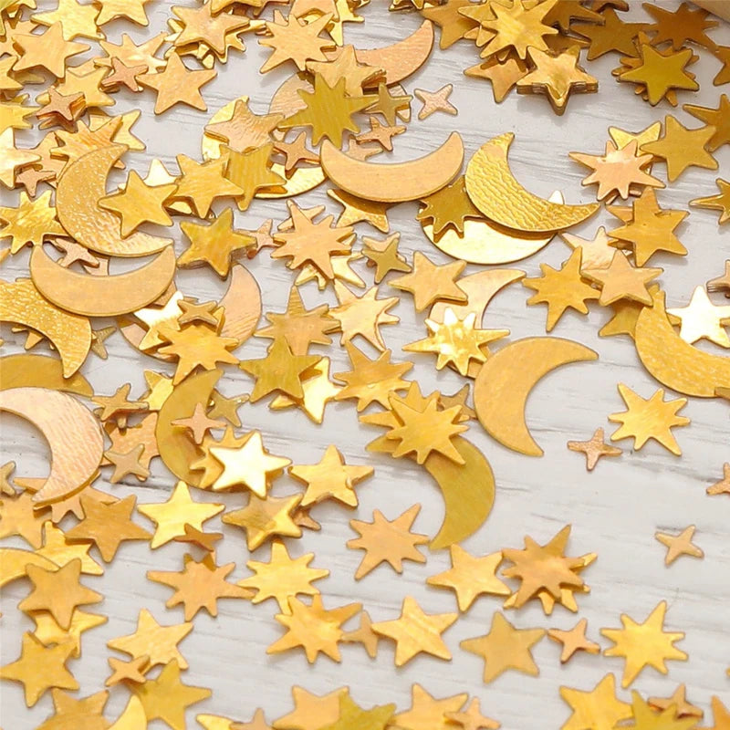 Confettis Lunes et Etoiles Dorés Uniques