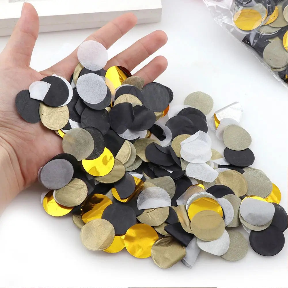 Confettis Noirs et Dorés Chic