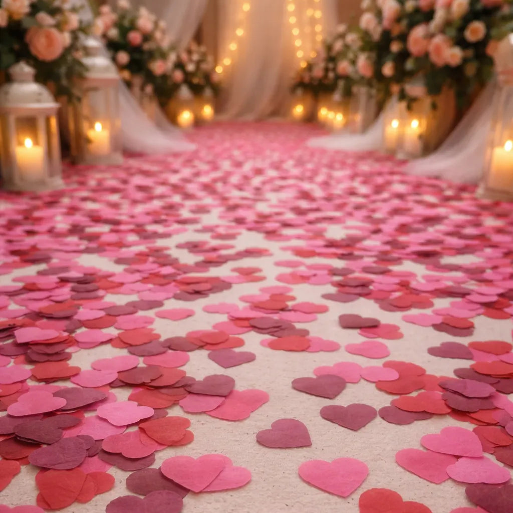 Confettis Papier Cœurs Rouges