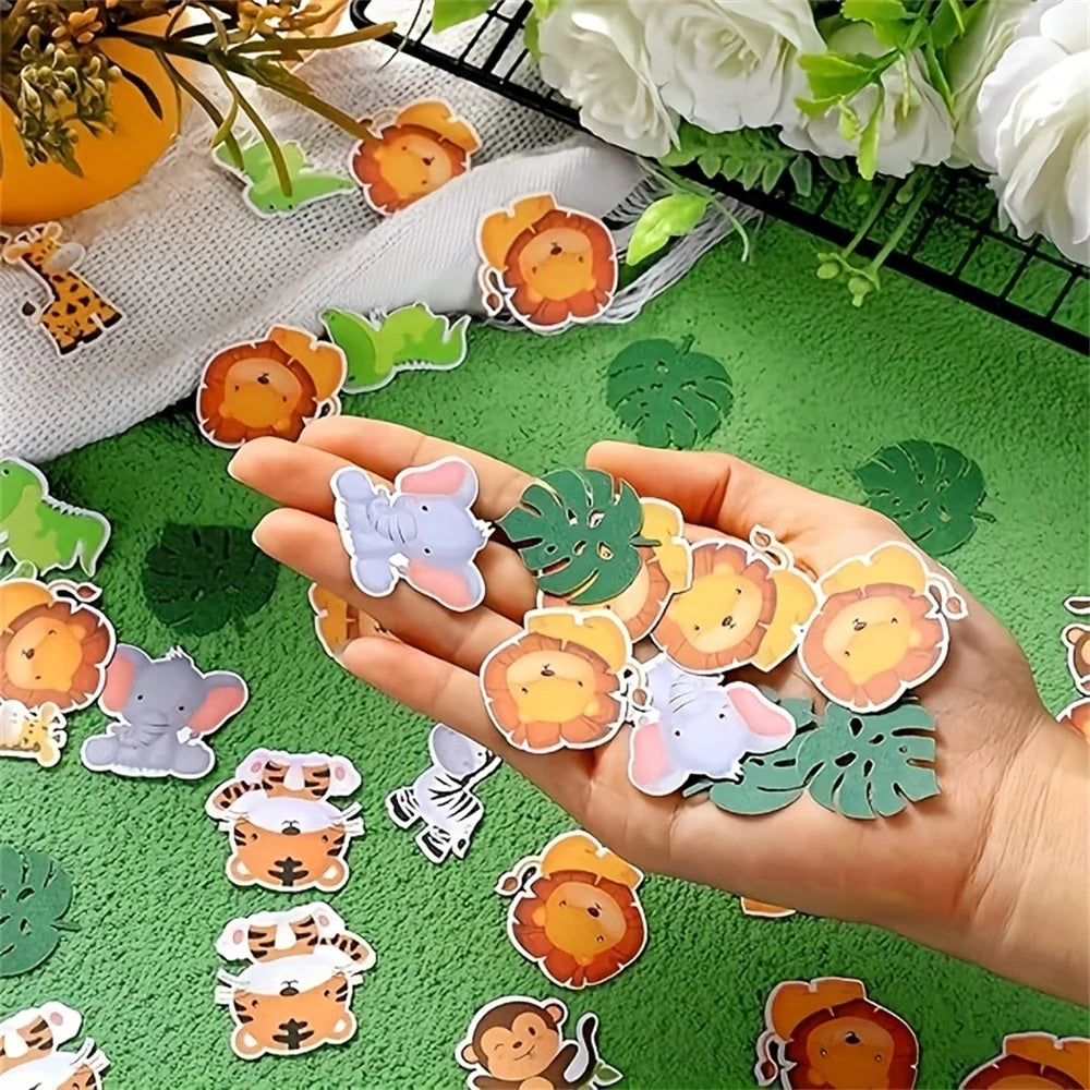 Confettis de Table Animaux de la Jungle