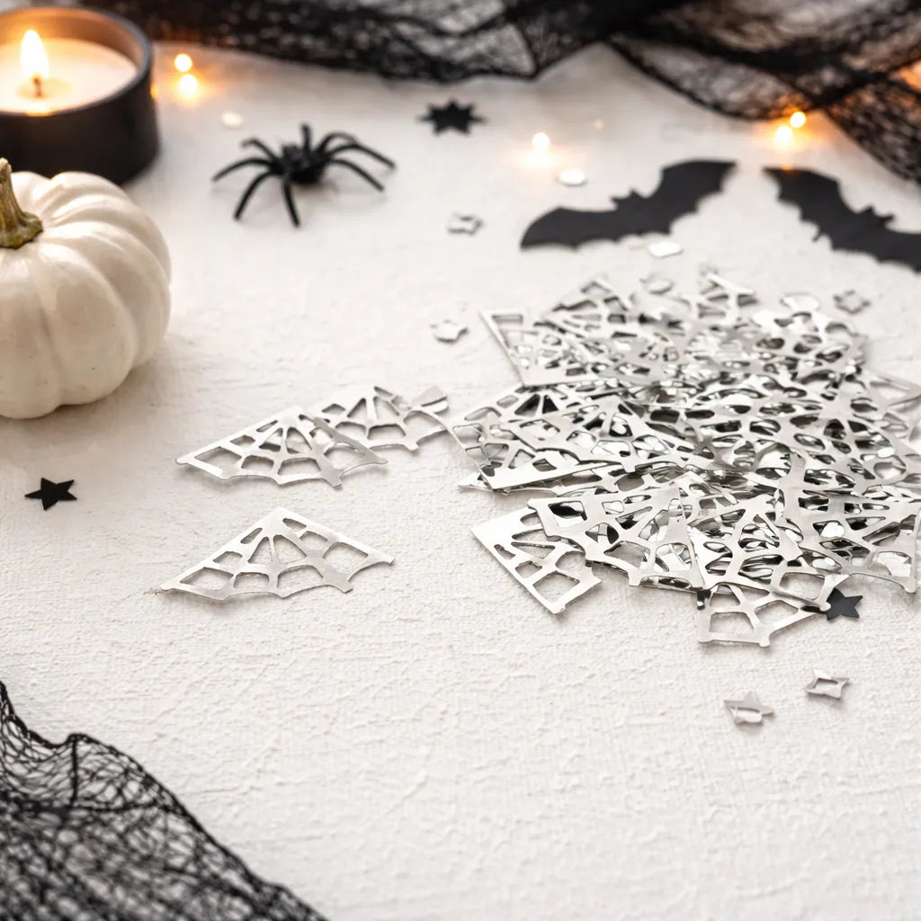 Confettis de Table Toile d’Araignée Argenté