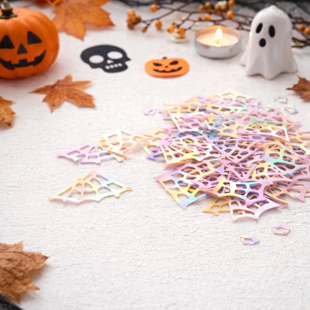 Confettis de Table Toiles d’Araignée Irisées