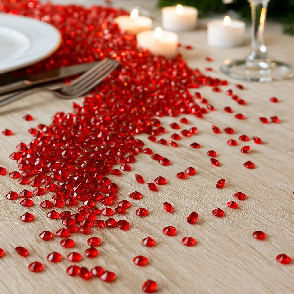 Confettis en Cristal Acrylique Rouge