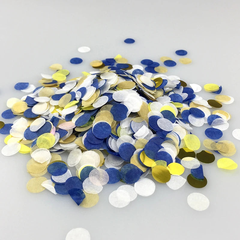 Confettis en Papier Bleus Or Design