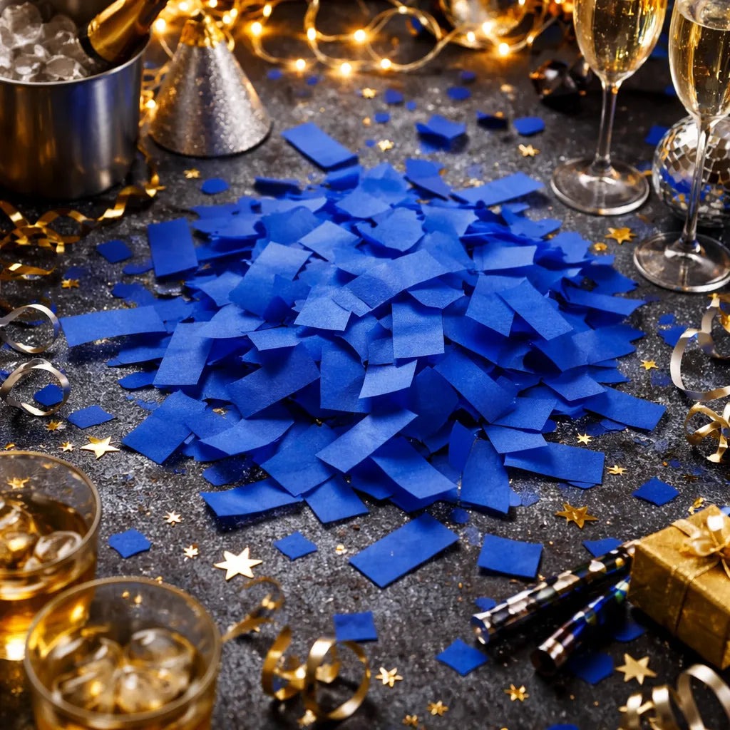 Confettis en Papier de Soie Bleu Roi