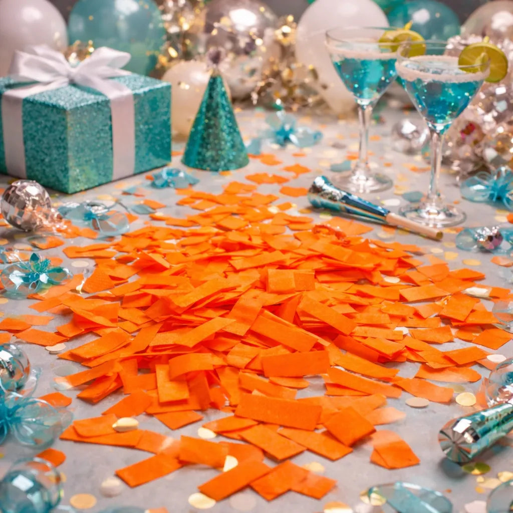 Confettis en Papier de Soie Orange Unique