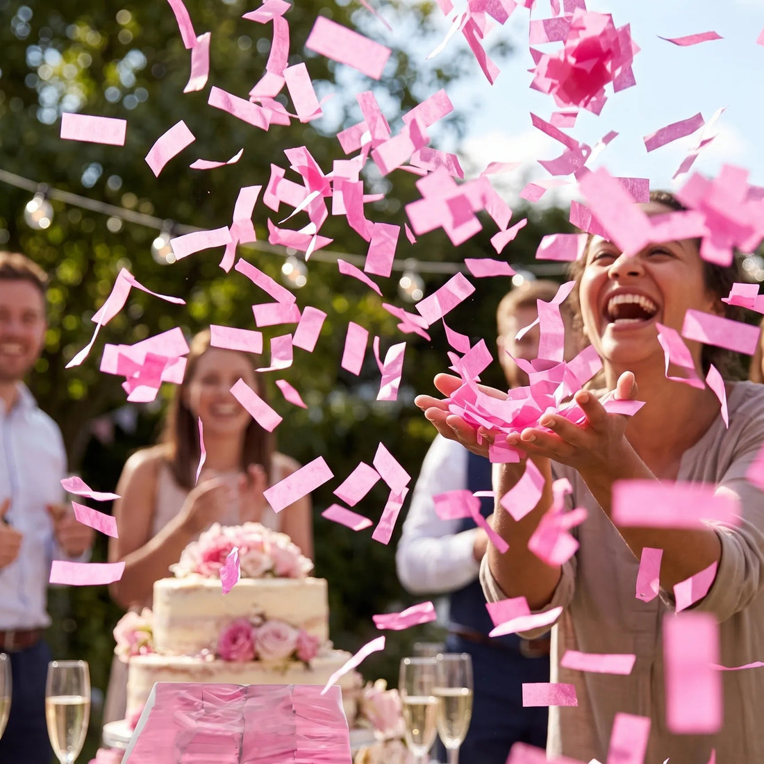 Confettis en Papier de Soie Rose Festif