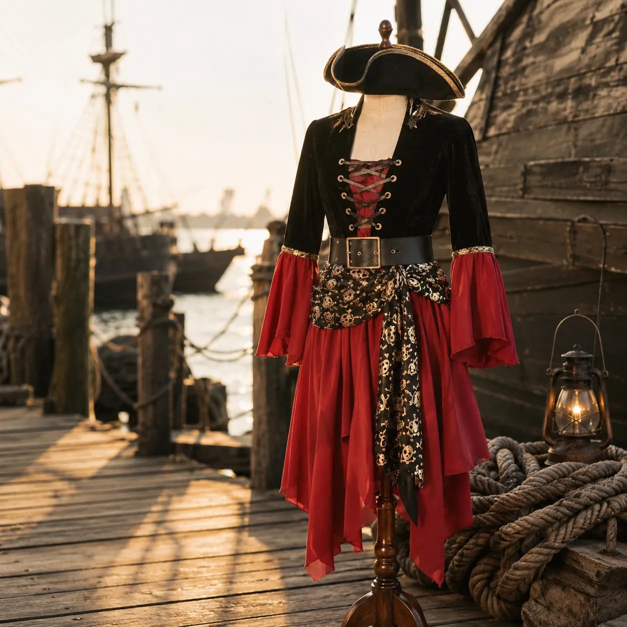 Costume Capitaine Pirate Femme Vintage