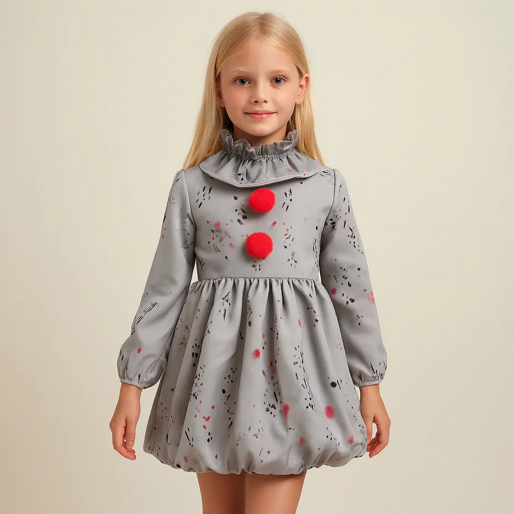 Costume Clown Effrayant Gris