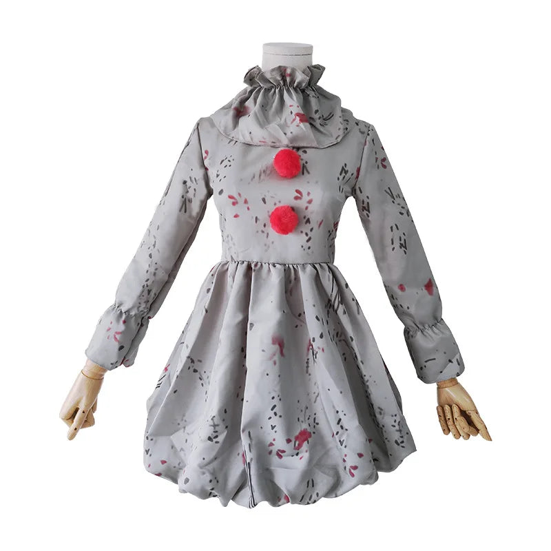 Costume Clown Effrayant Gris Design