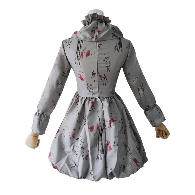 Costume Clown Effrayant Gris Stylé