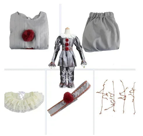 Costume Clown Enfant Argenté Rétro Déguisement