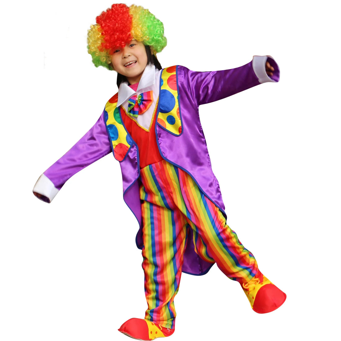 Costume Clown à Rayures Coloré Léger