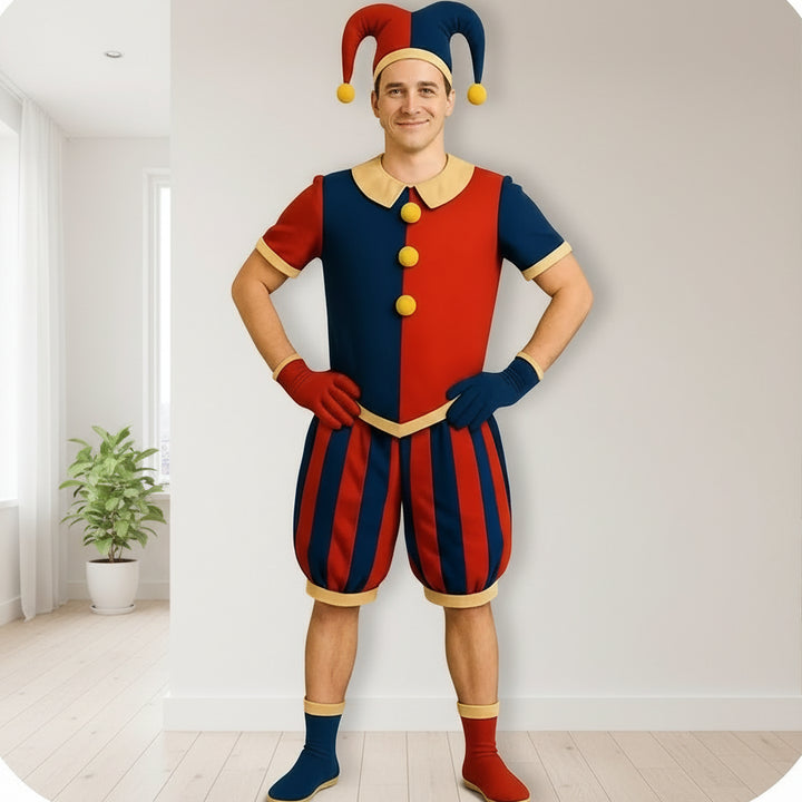Costume Clown Rouge et Bleu