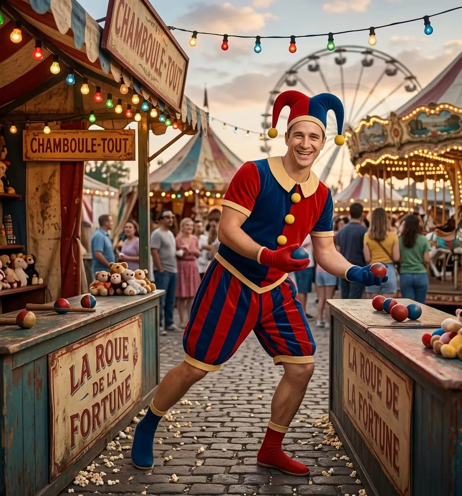 Costume Clown Rouge et Bleu Original
