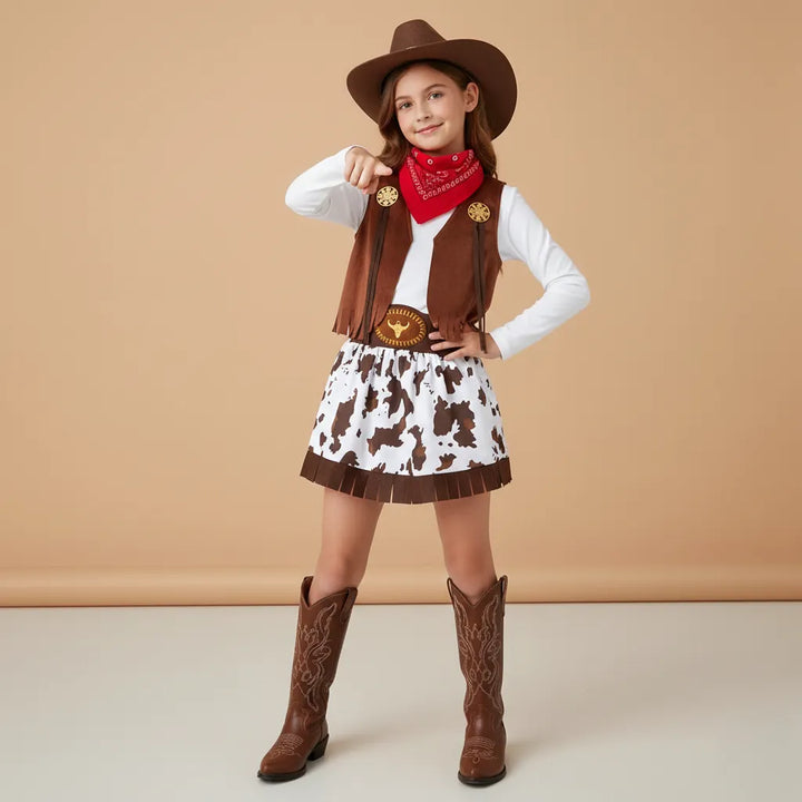 Costume Cowgirl Marron Enfant