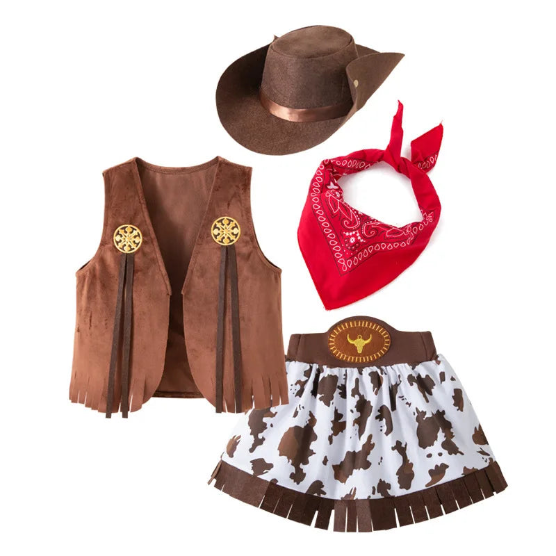 Costume Cowgirl Marron Enfant Stylé