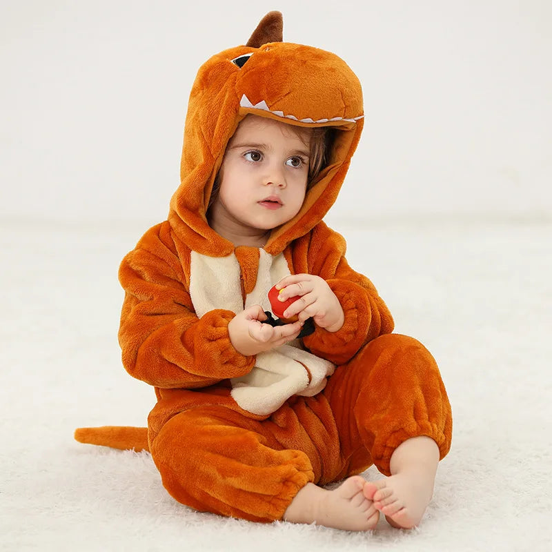 Costume Dino Bébé Marron Kawai