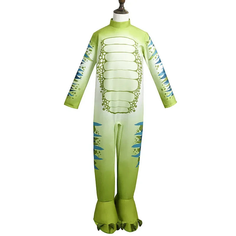 Costume Dinosaure Carnaval Enfant Vert fluide