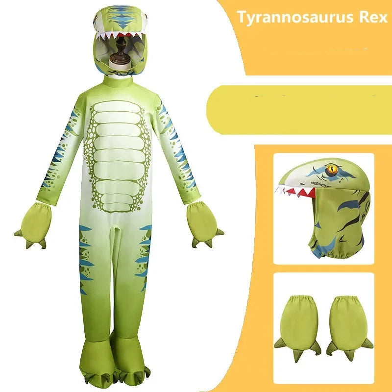 Costume Dinosaure Carnaval Enfant Vert stylé