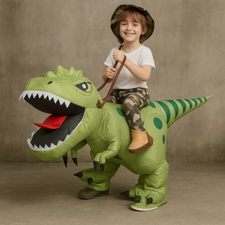 Costume Dinosaure Gonflable Enfant Vert