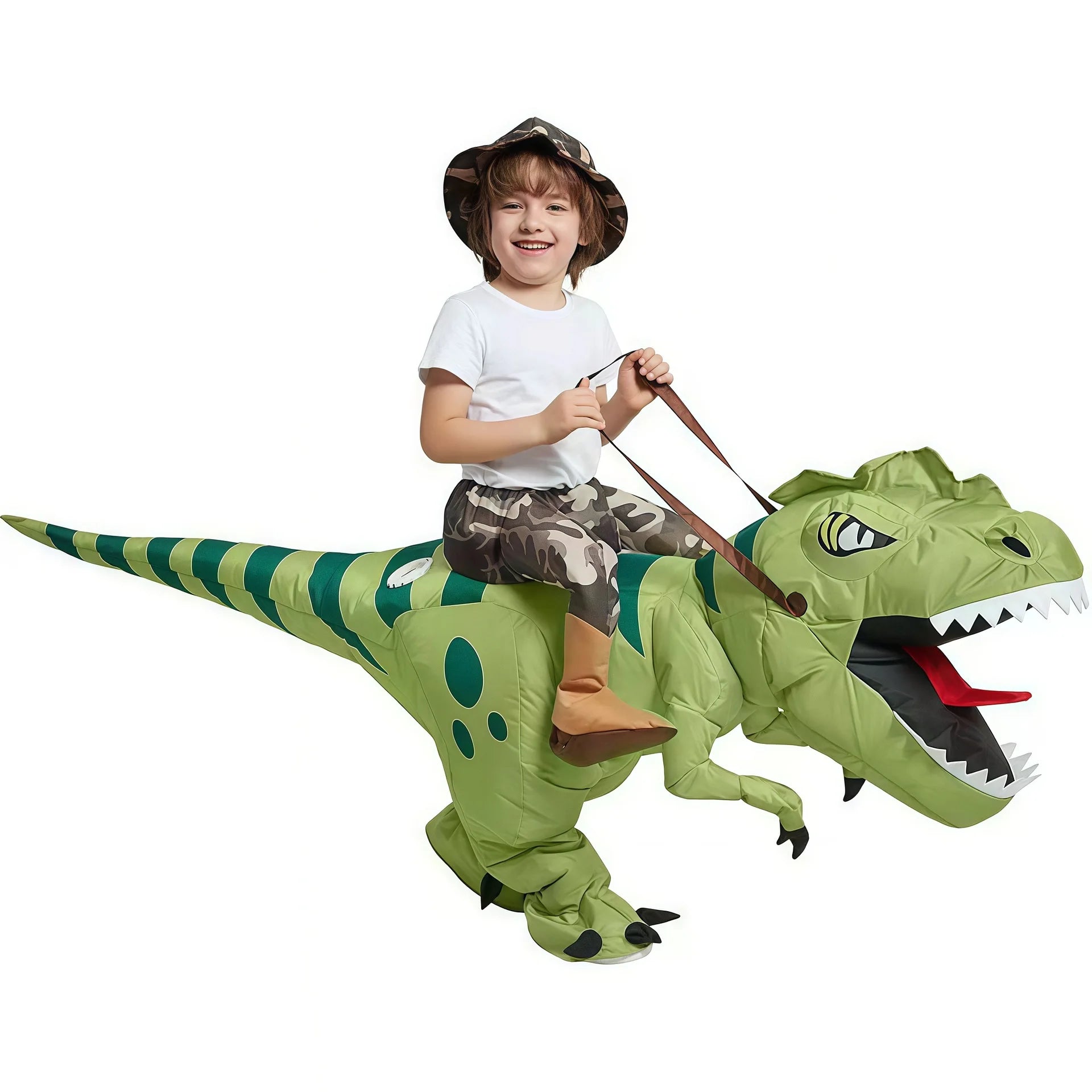 Costume Dinosaure Gonflable Enfant Vert fluide