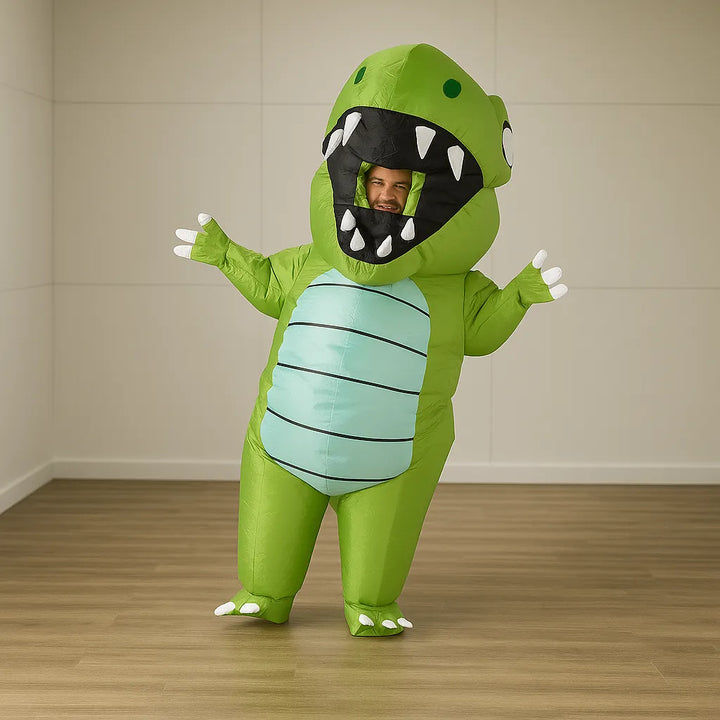 Costume Dinosaure Gonflable Vert Adulte