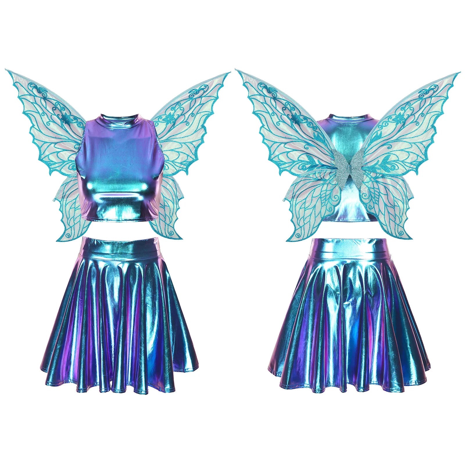 Costume Fée Bleu Métallisé Original