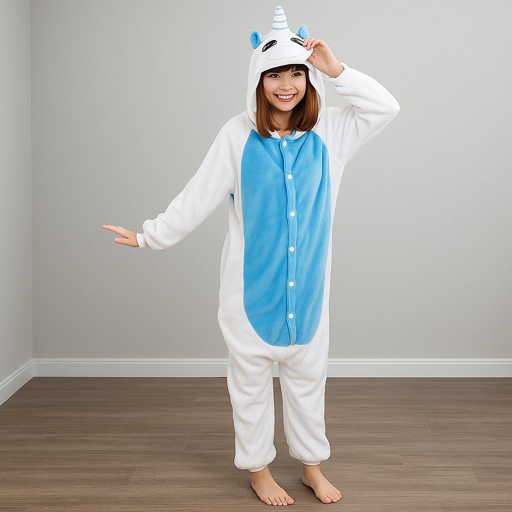 Costume Licorne Blanc et Bleu