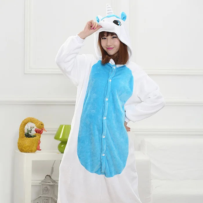 Costume Licorne Blanc et Bleu Design