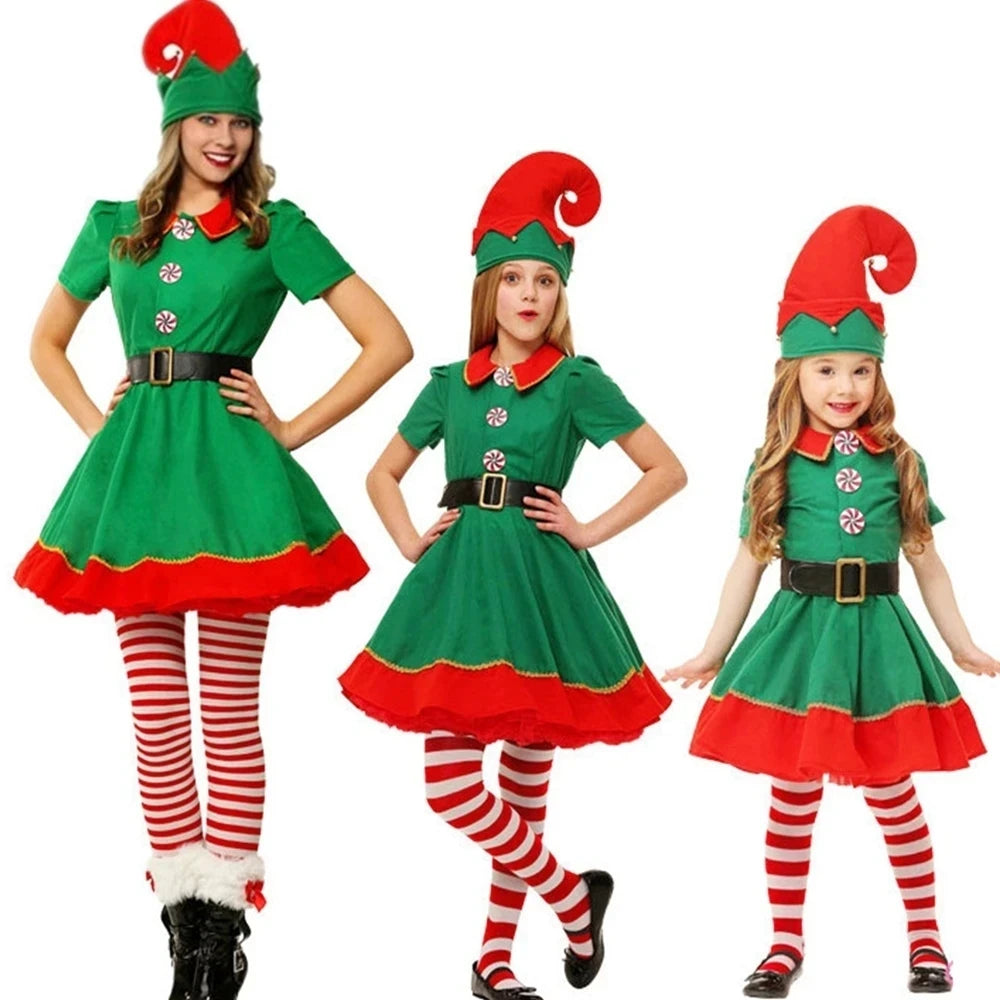 Costume Lutin Vert  Noël élégant 