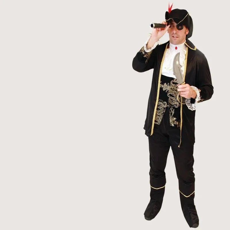 Costume Pirate Homme Rouge et Noir