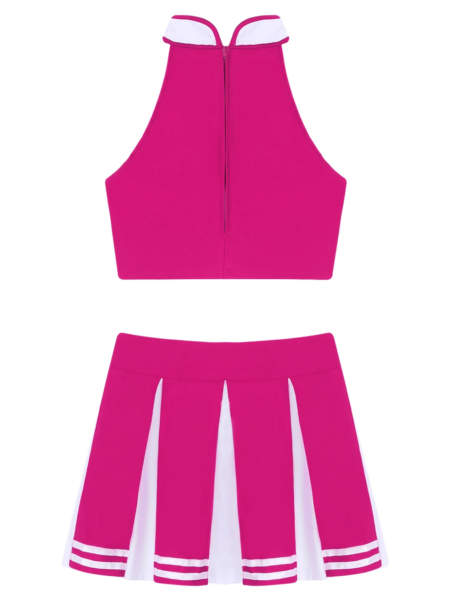 Costume Pompom Girl Rose et Blanc Stylée