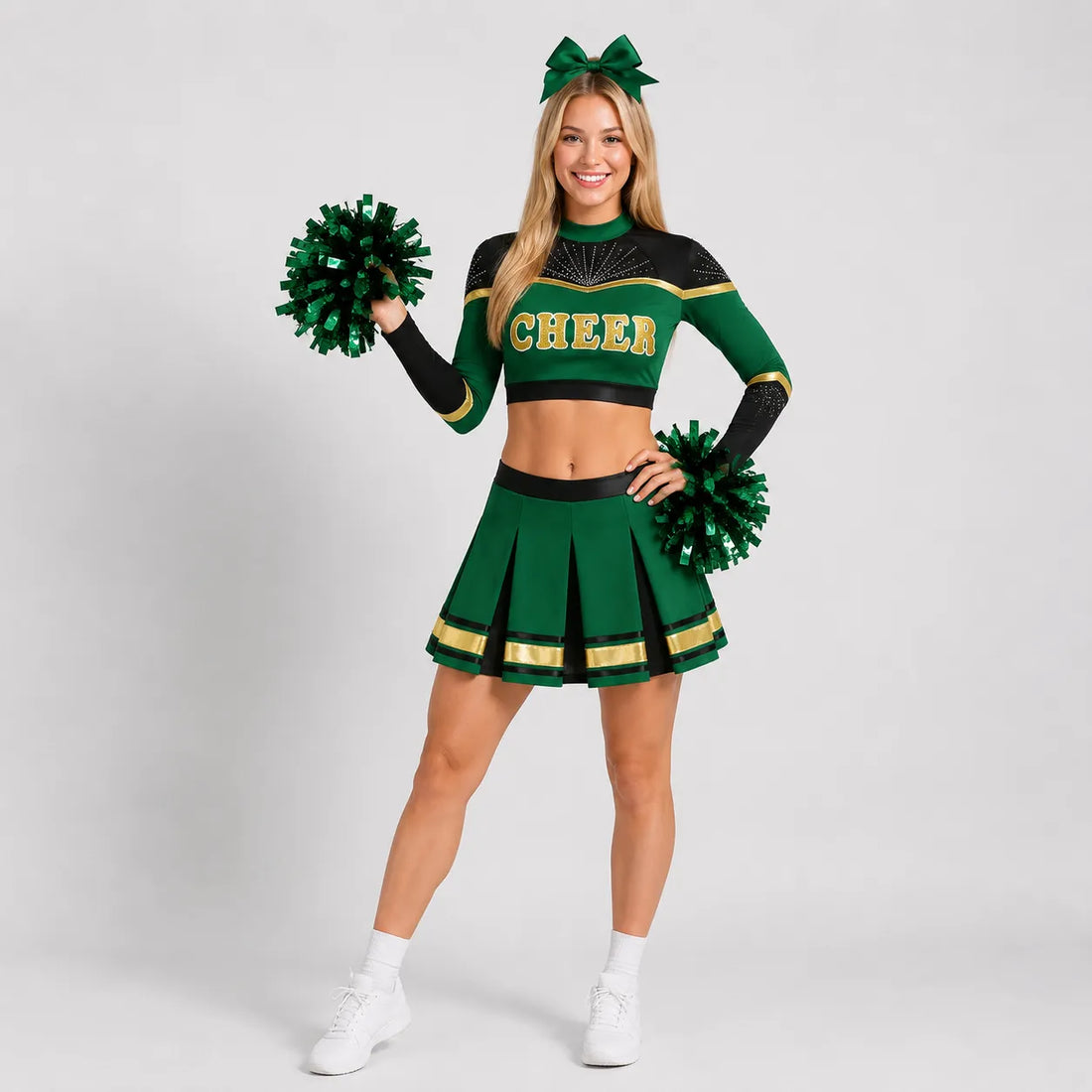Costume Pompom Girl Sexy Vert Cool