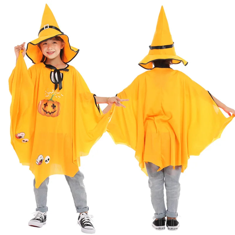 Costume Sorcière Ample Jaune en Polyester