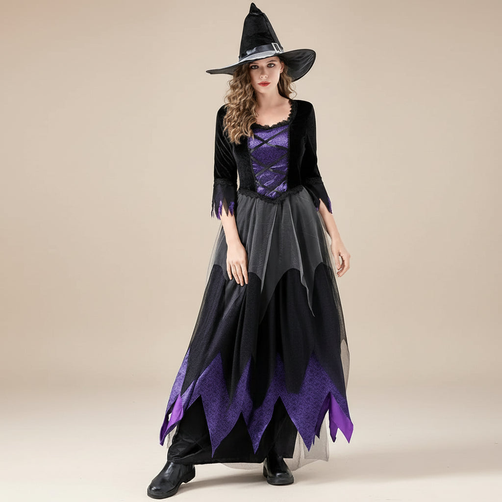 Costume Sorcière Noir et Violet