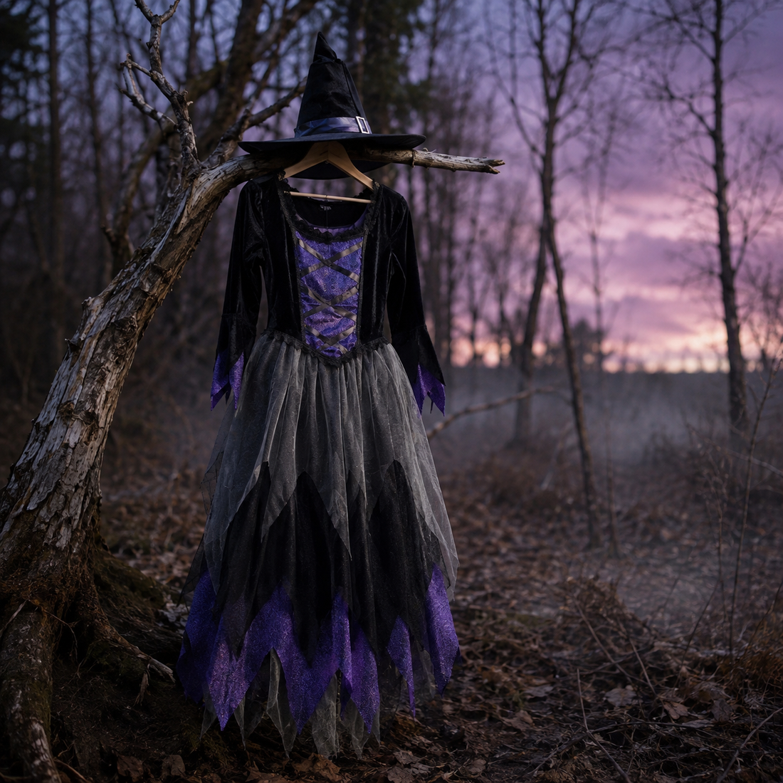 Costume Sorcière Noir et Violet Design