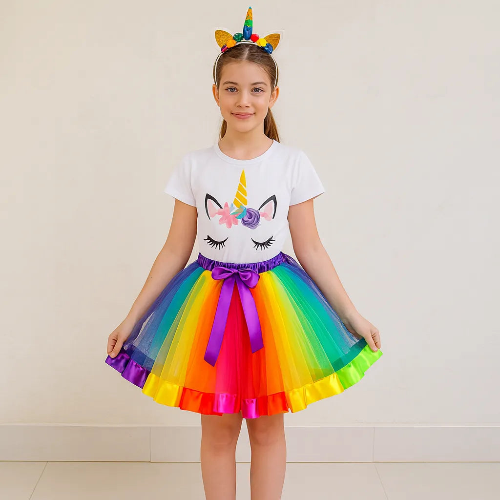 Costume Tutu Licorne Multicolore