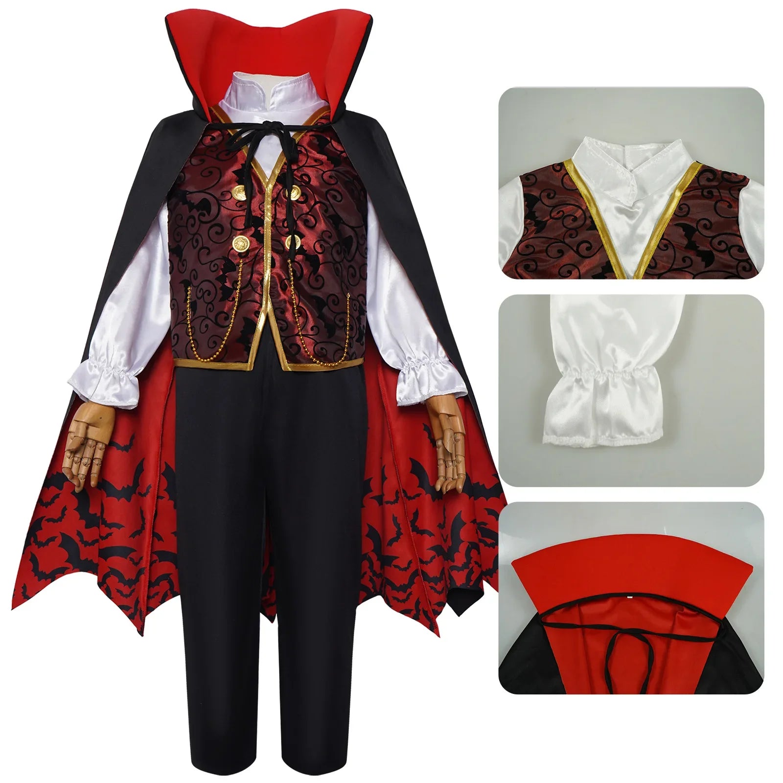 Costume Vampire Enfant Raffiné Complet