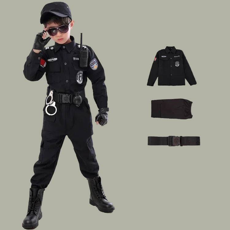 Costume de Policier Enfant à Manches Longues Sans Accessoire