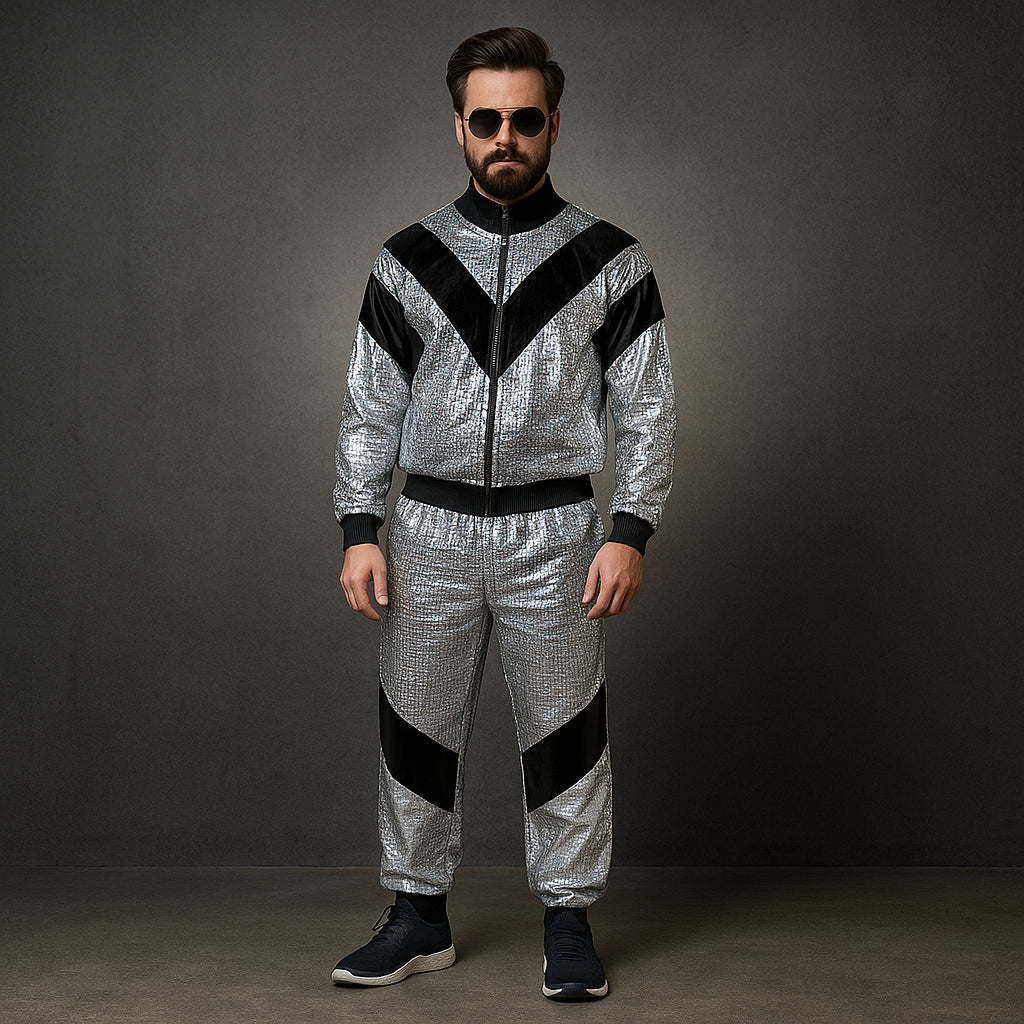 Costume de Sport Disco Argenté