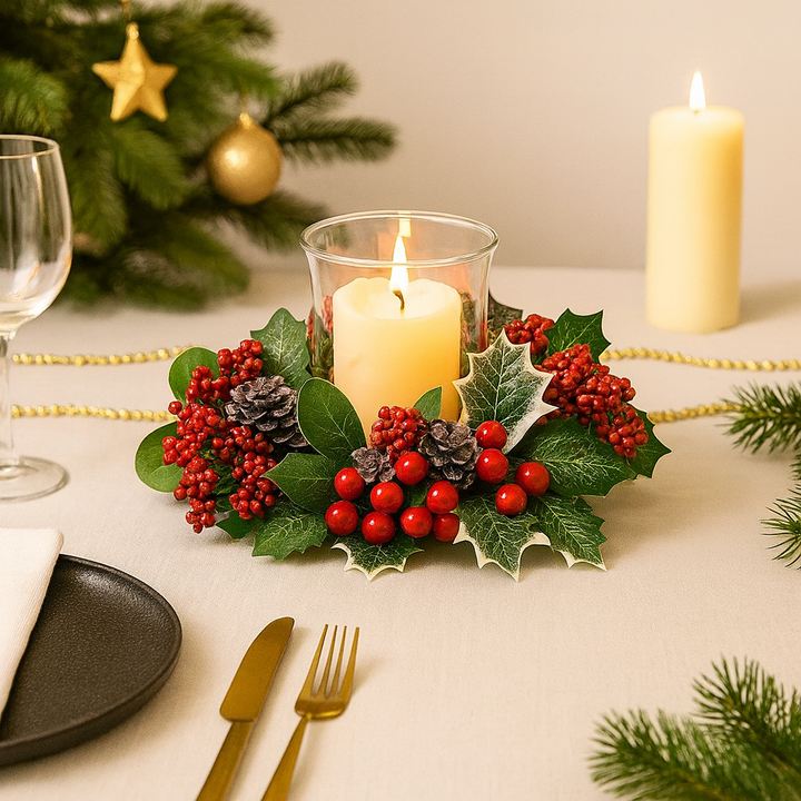 Couronne Bougeoir Houx