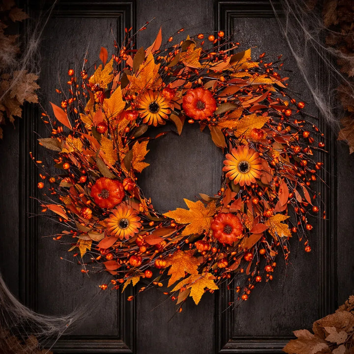 Couronne Halloween Décorative Orange