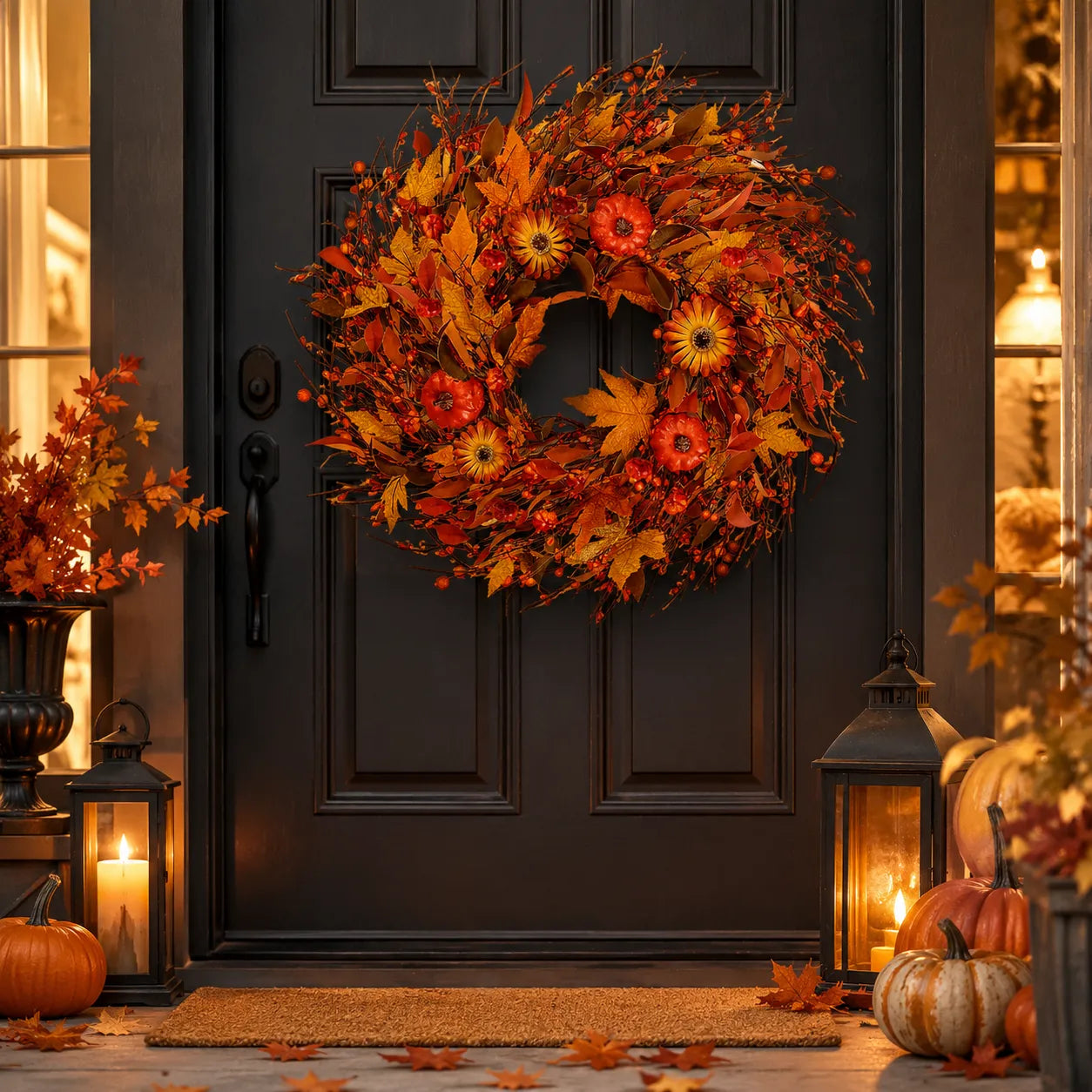 Couronne Halloween Décorative Orange unique