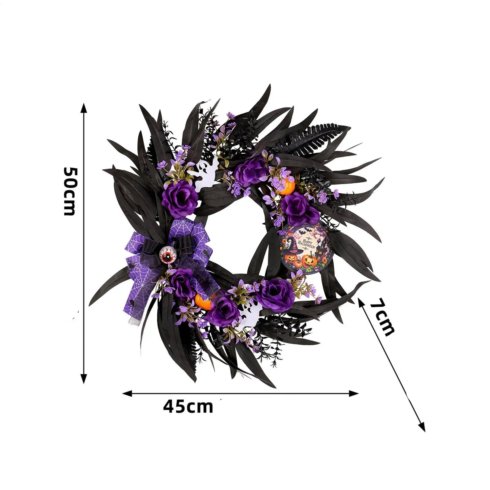 Couronne Halloween Noir et Violet Minimaliste